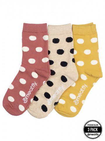 Meatfly ponožky Lexy Triple Pack Fluffy Dots Mnohobarevná Velikost S M
