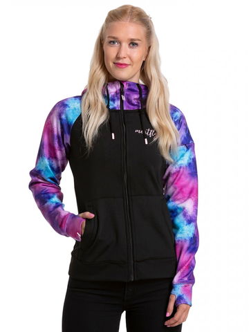 Meatfly dámská technická mikina Alisha Purple Aquarel Black Fialová Velikost M