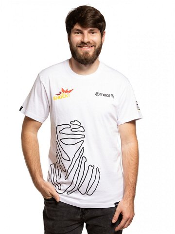 Meatfly pánské tričko Big Shock Dakar White Bílá Velikost XXL 100 bavlna