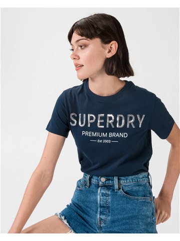 SuperDry Premium Sequin Triko Modrá
