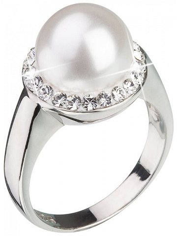 Evolution Group Stříbrný perlový prsten s krystaly Swarovski London Style 35021 1 52 mm