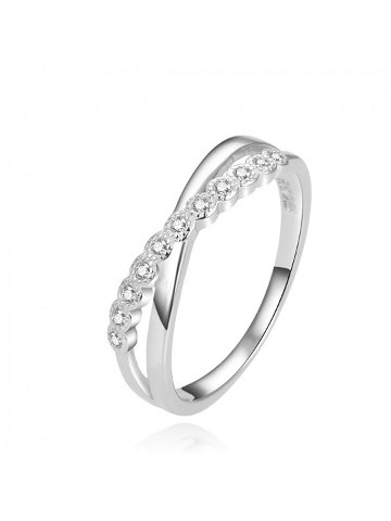 Beneto Blýštivý stříbrný prsten se zirkony AGG433 58 mm