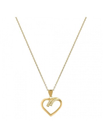 Beneto Pozlacený stříbrný náhrdelník se srdcem AGS1138 47-GOLD řetízek přívěsek