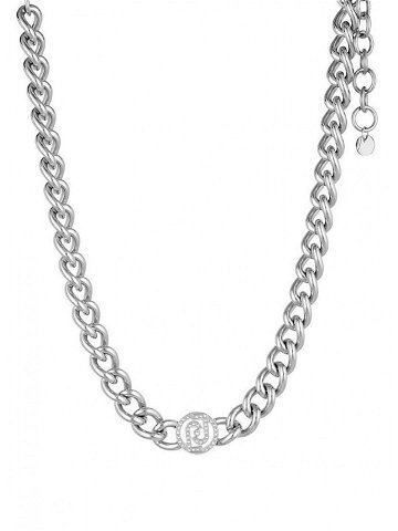 Liu Jo Výrazný ocelový náhrdelník s krystaly Brilliant LJ1619