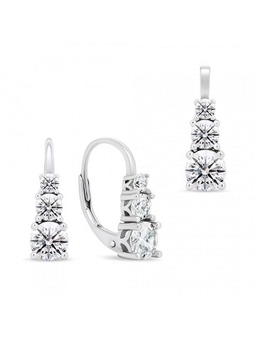 Brilio Silver Elegantní stříbrný set šperků se zirkony SET221W náušnice přívěsek