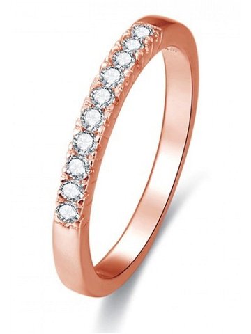 Beneto Růžově pozlacený stříbrný prsten s krystaly AGG188 54 mm