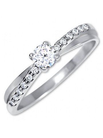 Brilio Půvabný prsten s krystaly z bílého zlata 229 001 00810 07 58 mm