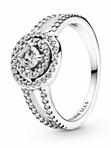 Pandora Luxusní třpytivý prsten ze stříbra Timeless 199408c01 54 mm