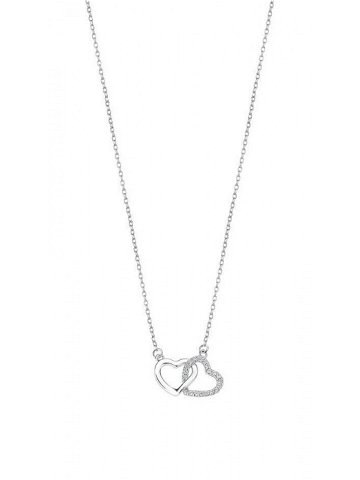 Lotus Silver Romantický stříbrný náhrdelník s čirými zirkony srdíčka LP3093-1 1
