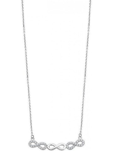 Lotus Silver Třpytivý stříbrný náhrdelník s čirými zirkony Nekonečno LP3316-1 1