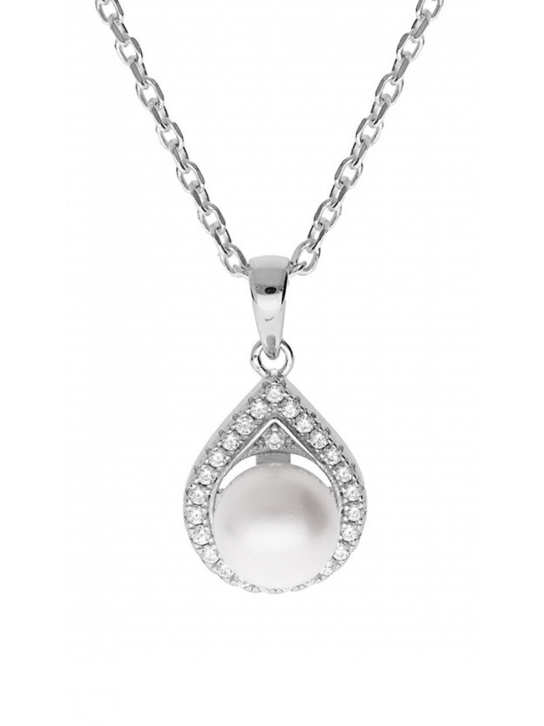 Brilio Silver Překrásný stříbrný náhrdelník s pravou perlou MP05320A řetízek přívěsek