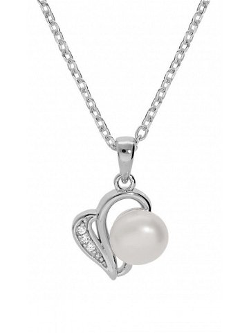 Brilio Silver Romantický stříbrný náhrdelník s pravou perlou SPD0721A řetízek přívěsek