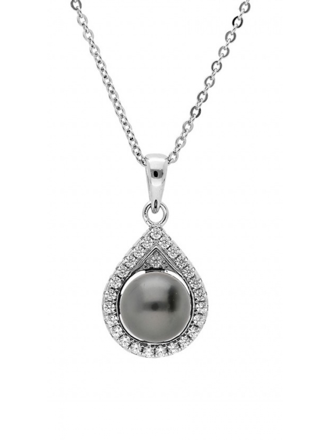 Brilio Silver Překrásný stříbrný náhrdelník s pravou tahitskou perlou TA MP05320A řetízek přívěsek