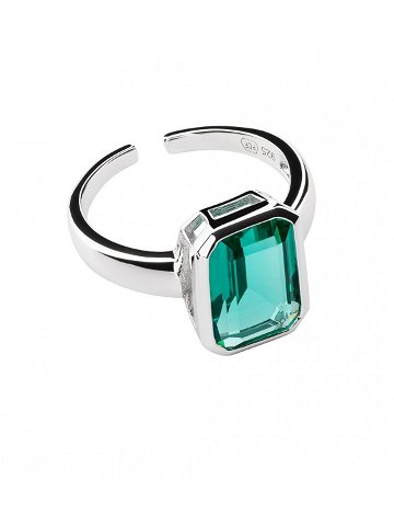 Preciosa Nádherný otevřený prsten se zeleným zirkonem Preciosa Atlantis 5355 94 L 56 – 59 mm