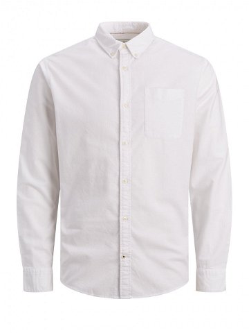 Jack & Jones PLUS Pánská košile JJEOXFORD Slim Fit 12190444 White PLUS SIZE 4XL