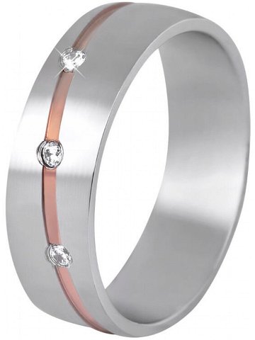 Beneto Dámský bicolor prsten z oceli SPD07 55 mm