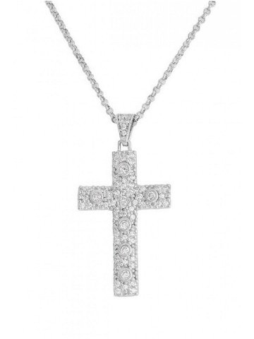 Amen Stříbrný náhrdelník se zirkony Křížek Cross CCZBB řetízek přívěsek