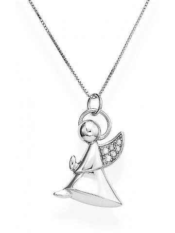 Amen Půvabný stříbrný náhrdelník se zirkony Angels A5BB řetízek přívěsek