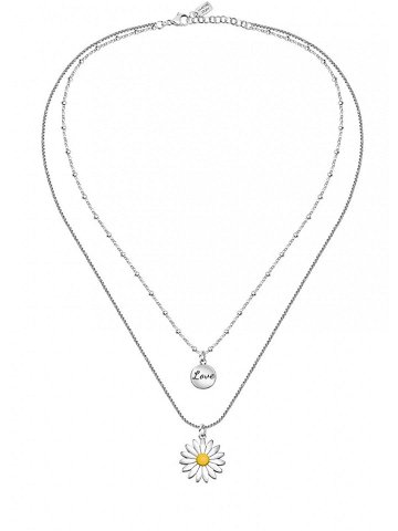 La Petite Story Dvojitý květinový náhrdelník s přívěsky Love LPS10ASD05