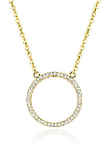 Beneto Pozlacený náhrdelník s kruhovým přívěskem AGS1224 47-GOLD