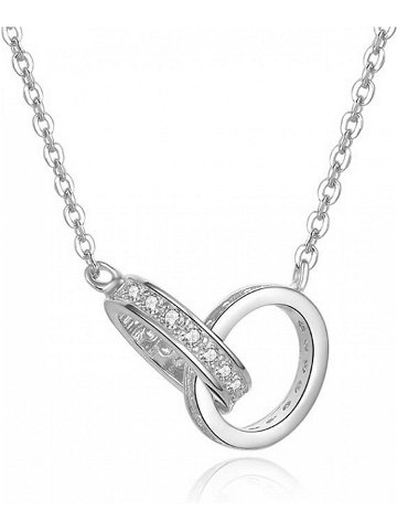 Beneto Stříbrný náhrdelník s propojenými kroužky AGS1228 47