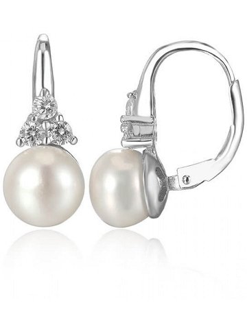 Beneto Luxusní stříbrné náušnice s pravou sladkovodní perlou AGUC2251P 0 8 cm