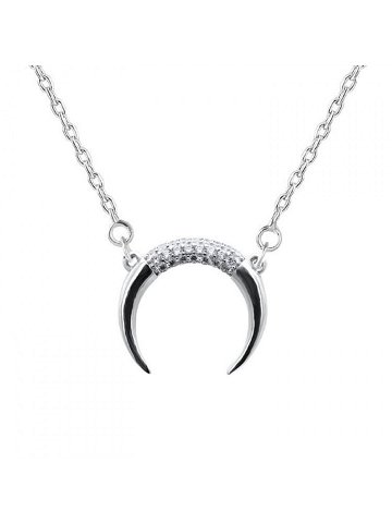 Beneto Minimalistický stříbrný náhrdelník Půlměsíc AGS650 47