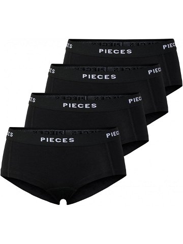 Pieces 4 PACK – dámské kalhotky Boxer PCLOGO 17106857 Black M