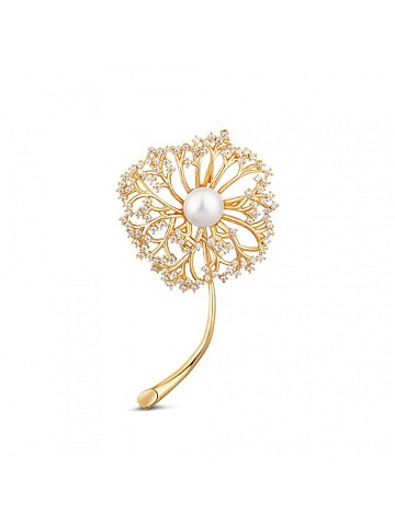 JwL Luxury Pearls Romantická pozlacená brož 2v1 s pravou bílou perlou JL0729