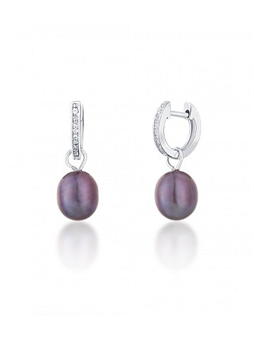 JwL Luxury Pearls Stříbrné kruhové náušnice á la vévodkyně Kate s pravou perlou a zirkony 3v1 JL0733