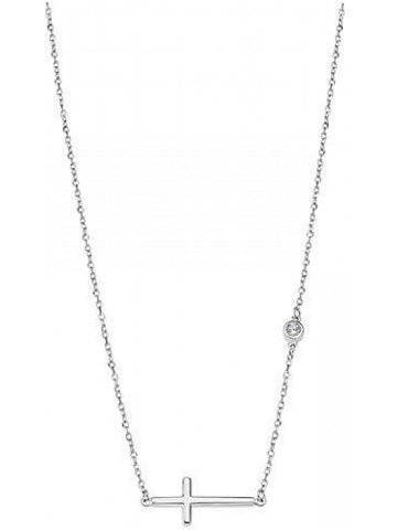 Lotus Silver Designový stříbrný náhrdelník s křížkem a čirým zirkonem LP1918-1 1