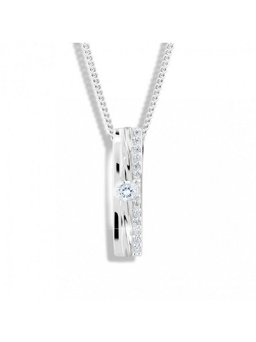 Modesi Třpytivý náhrdelník se zirkony M46022 řetízek přívěsek