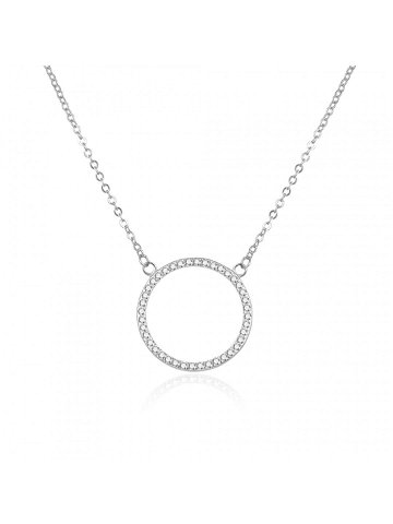 Beneto Oslnivý stříbrný náhrdelník se zirkony AGS1169 47