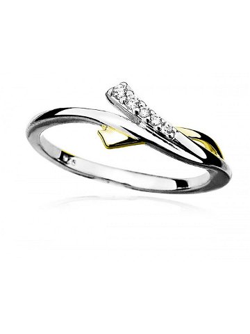 MOISS Půvabný stříbrný bicolor prsten se zirkony R0000 51 mm