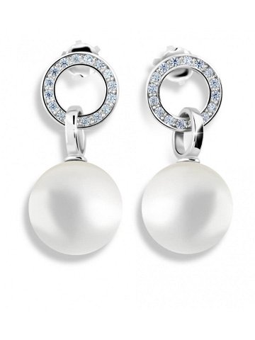 Cutie Jewellery Půvabné perlové náušnice z bílého zlata se zirkony Z6411-3123-10-X-2