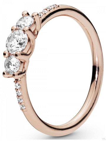 Pandora Bronzový prsten s čirými kamínky 186242CZ 58 mm