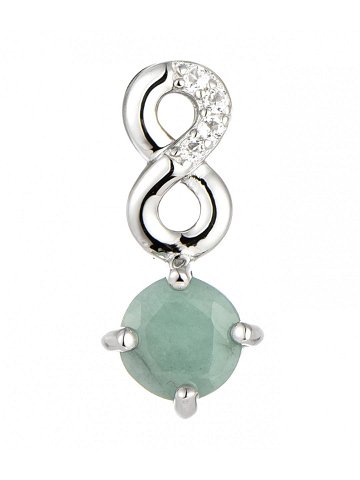 Brilio Silver Nádherný stříbrný náhrdelník se smaragdem SP08339D řetízek přívěsek