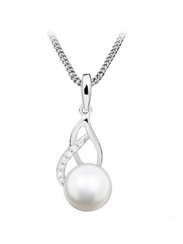 Silver Cat Něžný náhrdelník s perlou a zirkony SC404 řetízek přívěsek