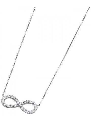 Lotus Silver Třpytivý stříbrný náhrdelník s čirými zirkony Nekonečno LP1253-1 1