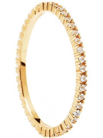 PDPAOLA Minimalistický pozlacený prsten s třpytivými zirkony White Essential Gold AN01-347 50 mm