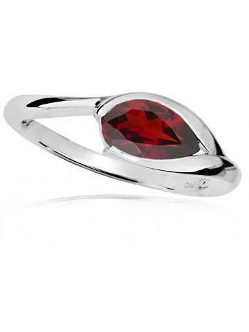 MOISS Elegantní stříbrný prsten s červeným granátem RG000 52 mm