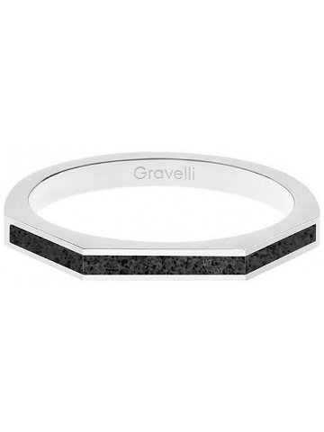 Gravelli Ocelový prsten s betonem Three Side ocelová antracitová GJRWSSA123 53 mm