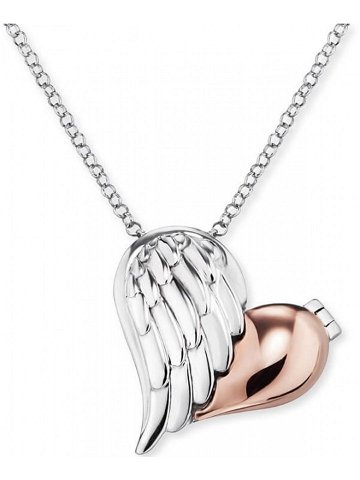 Engelsrufer Stříbrný bicolor náhrdelník Medailonek srdce s křídlem ERN-WITHLOVE-2B