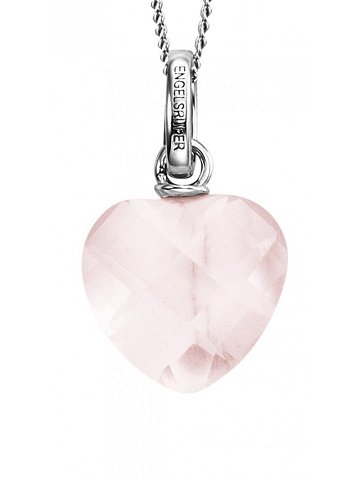 Engelsrufer Romantický stříbrný náhrdelník s růženínem ERN-HEART-RQ řetízek přívěsek