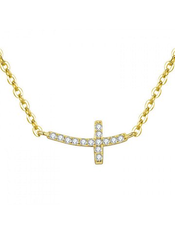 Beneto Pozlacený stříbrný náhrdelník s křížkem AGS546 47-GOLD