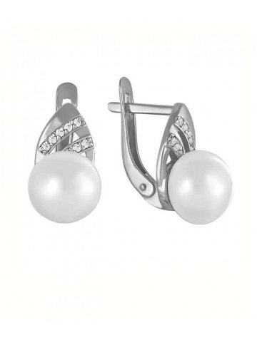 JVD Elegantní stříbrné náušnice se zirkony a perlami SVLE0992XH2P100
