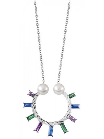 Silver Cat Dámský náhrdelník se zirkony a perlami SC349