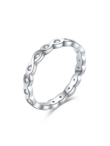 MOISS Elegantní stříbrný prsten s čirými zirkony R00019 47 mm