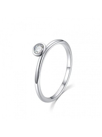 MOISS Půvabný stříbrný prsten s čirým zirkonem R00019 49 mm