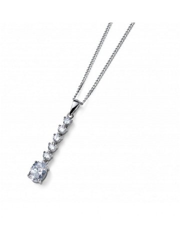 Oliver Weber Nadčasový stříbrný náhrdelník s krystaly Genuine Oval 61183 řetízek přívěsek